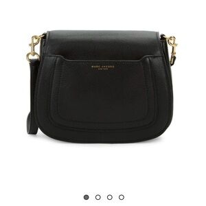 Marc Jacobs Empire City Black Leather Crossbody Bag with Gold Accents